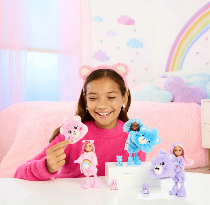(2 pack) Barbie Cutie Reveal Care Bears Series Chelsea Small Doll & Accessories, 6 Surprises (Styles May Vary)