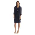 thumbnail image 2 of R&M Richards Ensemble Robe Veste à Paillettes Longueur Genou pour Femmes, Marine, 8, 2 of 3