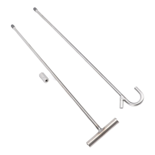 32 Inch 5th Wheel Pin Puller Stainless Steel Fifth Wheel Pin Puller Heavy Duty Portable T Handle Type Lifting Hooks