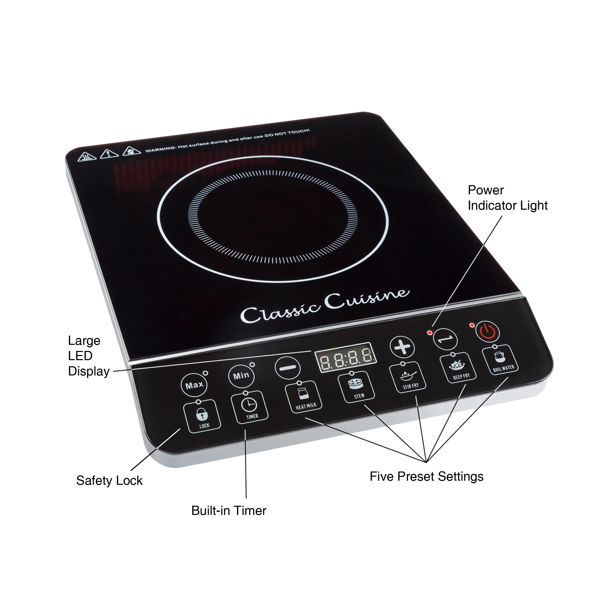 Classic Cuisine Induction Cooktop - Electric Hot Plate Stove Burner