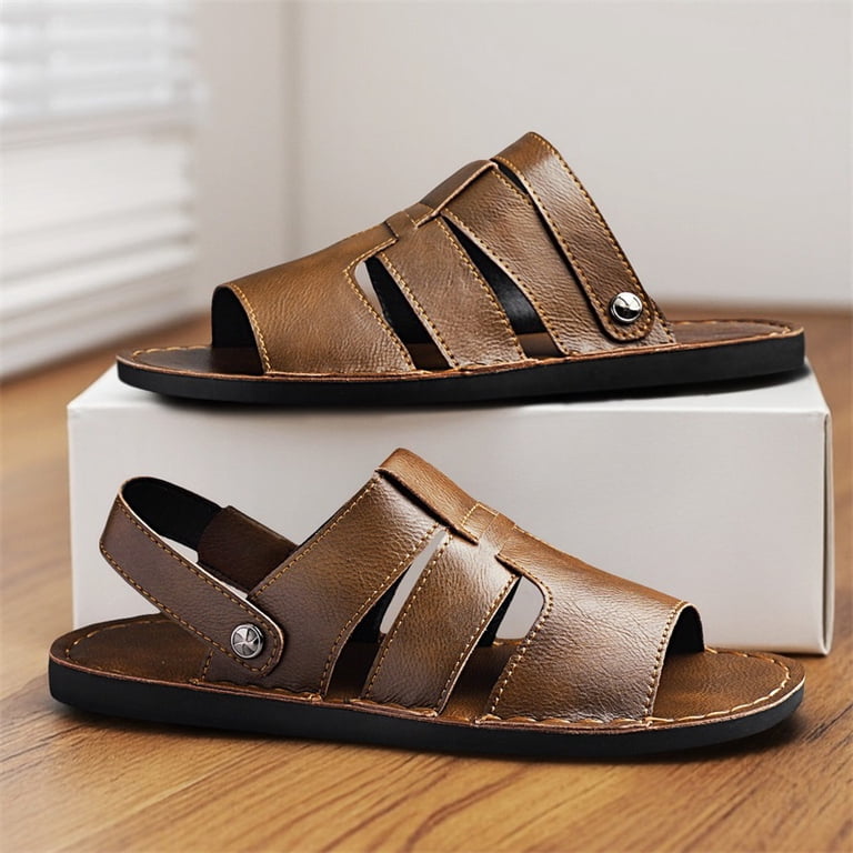 Classic‎ Casual Men\'s Leather Sandal Rokment Mens Sandals with Convertible Back Strap Classic  main image 4