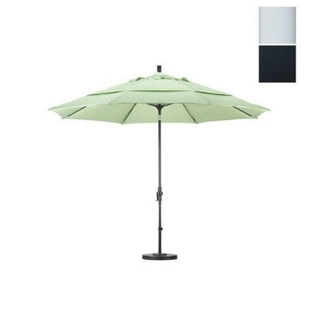 11' Fibre de Verre Marché Umbrella Col Inclinaison DV Mat Blanc/pacifica/noir