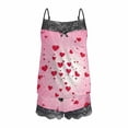 thumbnail image 5 of Women's Valentine's Day Lace Sling Tank Top and Spliced Shorts 2 Piece Pajama Set, 5 of 5