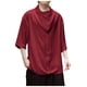 thumbnail image 5 of Camisa de manga corta irregular de seda helada para hombre - Diseño de pelo oscuro, mezcla de algodón, 5 of 8
