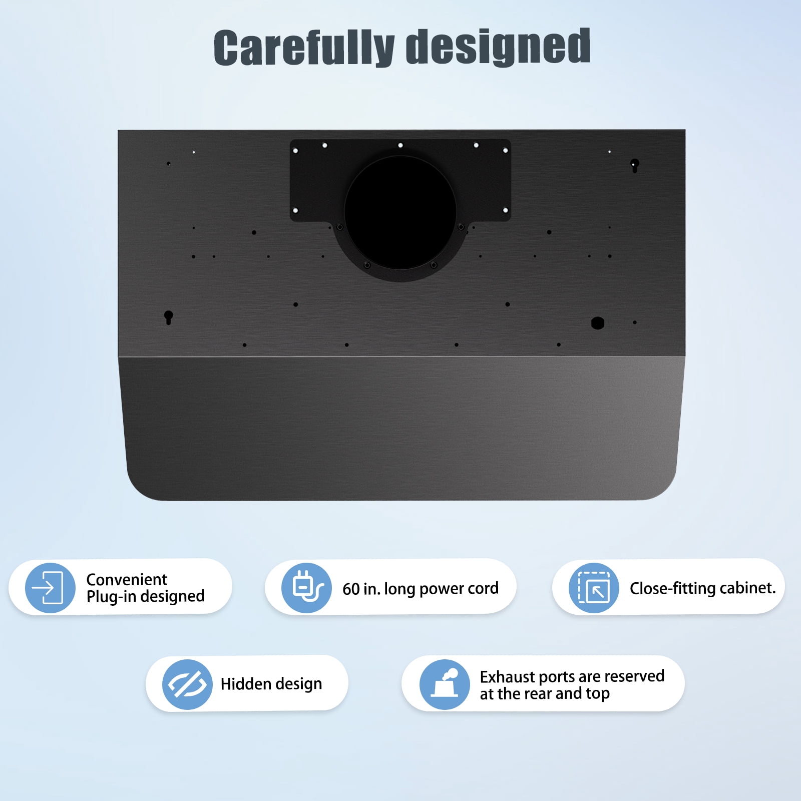 VIKIO 36 inch Under Cabinet Range Hood 900CFM, Ducted 3 Speed Exhaust Fan, Touch Panel, Stainless Steel, Black