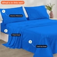 thumbnail image 3 of CCNY 400 TC Egyptian Cotton Bed Sheets, Luxurious Soft 4Pc Sheet Set - 1 Fitted Sheet, 1 Flat Sheet & 2 Pillowcases, 18 Inch Deep Pocket (Full-Royal Blue Solid), 3 of 8