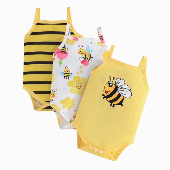 CAUYDY Newborn Girl Romper Baby Short Sleeve Sleepers for Boy Infant Soft Pajamas Spring Summer Preemie Clothes 6 9 12 18 Months Sizes 18-24 Months,Yellow