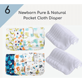 thumbnail image 5 of KaWaii Baby Newborn Cloth Diapers for Baby with 12 Super Absorbent 6–22 lbs (0-18 Months) - Pack of 6, 5 of 12
