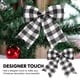 thumbnail image 5 of 12 adornos navideños de lazo a cuadros blancos y negros para decoración del hogar y fiestas navideñas, 5 of 8