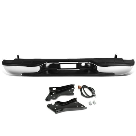 Gmc Sierra 1500 Rear Bumper - For 1999 to 2007 Chevy Silverado GMC Sierra 1500 / 2500 HD / 3500 HD Fleetside Stainless Steel Rear Step Bumper w / Lincense Plate Light 00 01 02 03 04 05 06