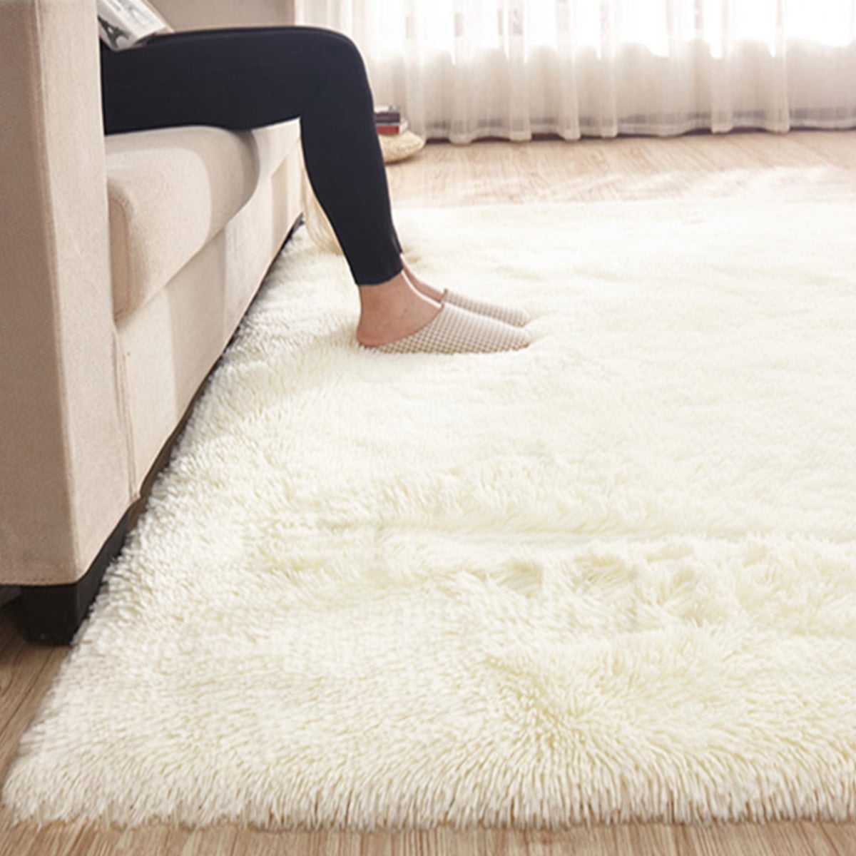 120x170 Fluffy Rugs Anti-Skid Shaggy Area Rug Home Carpet Floor Mat Kids Playmat 