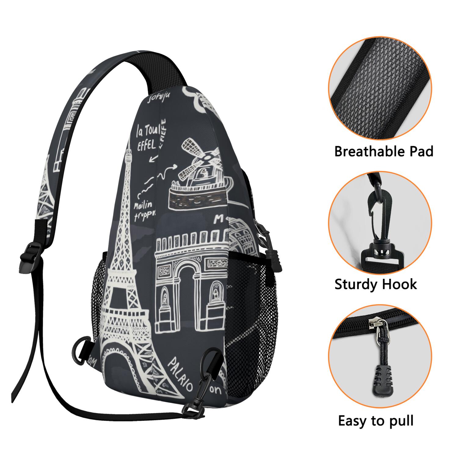 Travel Sling Bag Tower Hiking Sling Backpack Shoulder Backpack Travel Chest Pack for Men Women