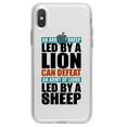 thumbnail image 1 of DistinctInk Clear Shockproof Hybrid Case for iPhone XR (6.1" Screen) - TPU Bumper Acrylic Back Tempered Glass Screen Protector - Sheep Led By Lion Defeat Lions Led By Sheep, 1 of 5