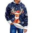thumbnail image 5 of Men's Christmas Reindeer Snowman Penguin Santa and Snowflakes Sweater,Dark Blue,XL, 5 of 7