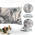 thumbnail image 2 of Vintage Flowers Lumbar Pillow Covers 12x20 Inch Set of 2 Black Gray White Floral Leaves Decorative Rectangular Throw Pillows For Couch Rustic Pillow Cases Home Decor For Sofa Living Room Outdoor, 2 of 6