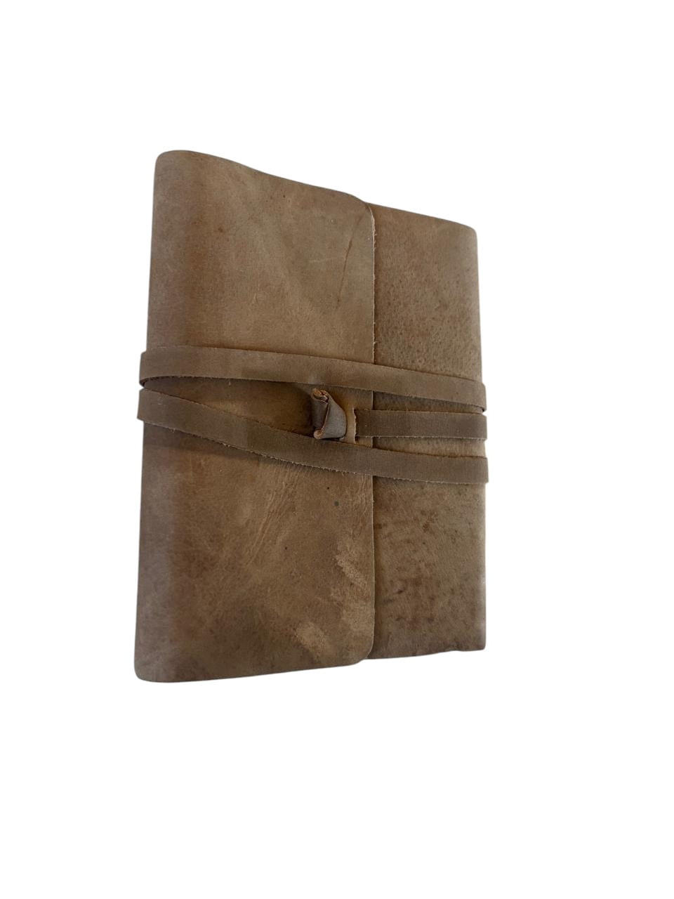 Handmade Leather Journal with Lined Paper, Vintage Wrap Closure Notebook, Lightweight Travel Diary, 5x7 Inch