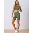 thumbnail image 3 of DARING DIVA Women's Ribbed Knit Tank Top and Biker Shorts Lounge Set Army Green XS, 3 of 6