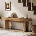 thumbnail image 4 of Tribesigns 47" Farmhouse Entryway Bench, Wooden Console Shoe Bench for Entryway, Hallway, Closet, Brown, 4 of 6
