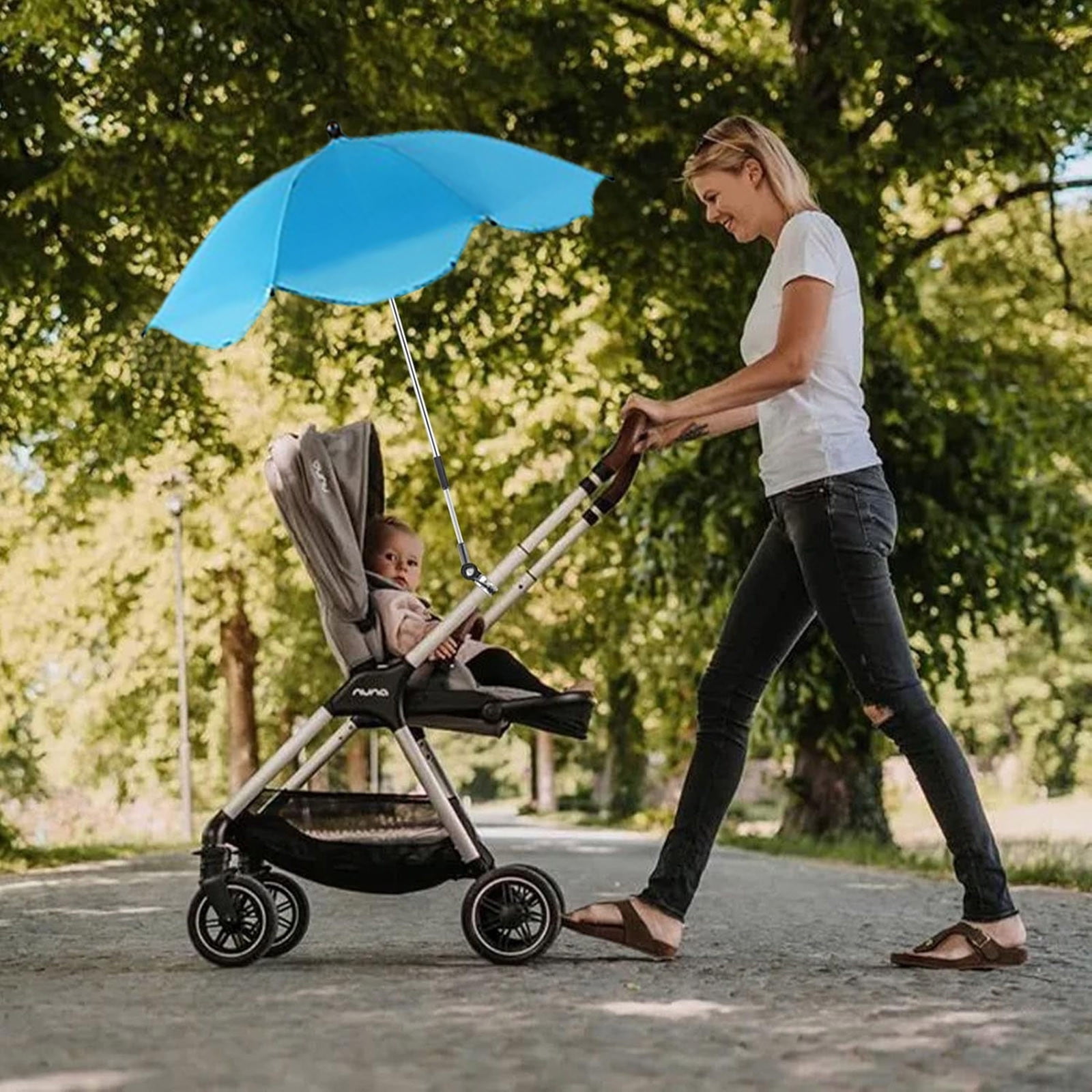 Universal Portable Sunshade Umbrella for Pushchairs and Prams with Rotatable and Tiltable Handle Ideal Stroller Accessory for Outdoor Adventures