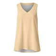 thumbnail image 3 of Camisa sin mangas con cuello en V para mujer para el verano: top informal oversize, poliéster/spandex, moda playera, tallas S-XXXXXL., 3 of 3