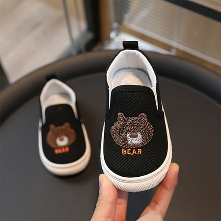 

Girls Casual Strawberry Canvas Shoes Kids Kindergarten Indoor Shoes Comfortable Breathable Loafers Shoes