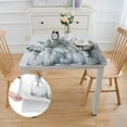 thumbnail image 2 of Acheng Eucalyptus Branches, White Flowers Square Fitted Tablecloth 100% Polyester Fiber 36*36, 2 of 8