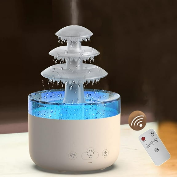 Rain Cloud 500ML Humidifier Remote Water Drip with Adjustable LED Lights, Aromatherapy Essential Oil Diffuse for Sleeping and Relaxing Mood Water Drop Sound