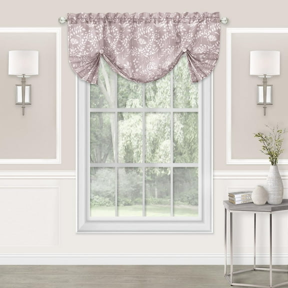 Shabby Pastel Floral Rod Pocket Buttoned Window Curtain Valance - Blush