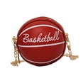 thumbnail image 4 of Bolso en forma de baloncesto bolso versátil de cuerpo cruzado para deportes al aire libre de desplazamiento rojo, 4 of 8