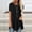 Black, variant on Womens Summer Tops Knee Length Peplum Blouse Tops Oversized Women Plus Size Button Solid Round Neck Short Sleeve Irregular T-shirt Blouse Tops Blue M