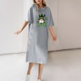 thumbnail image 2 of Ruimatai Women's Summer T-Shirt Dress Round Neck Short Sleeve Casual Loose Flowy Ankle Length Tunic Top for Spring Summer, 2 of 4