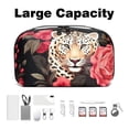 thumbnail image 3 of Rose Leopard Waterproof Oxford Cloth Charger Pouch USB Organizer Power Cord Box Organizer Cord and Cable Organizer Storage Pouch, 5.9x9.44x3.14 in., 3 of 6