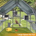 thumbnail image 3 of 110 Inch Large Cat Catio Walk-in Enclosure Wooden Cage with Bridges Walks Small Houses  Roof Cover, 3 of 8