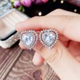 thumbnail image 3 of 925 Silver Women Stud Earring Elegant 7 Color Heart Cut Cubic Zircon Jewelry, 3 of 4