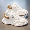 thumbnail image 5 of Men's White Black Chunky Platform Sneakers, Fashion Lace-Up Casual Dad Shoes, Non-Slip Thick Sole Walking Shoes for Daily Wear, Streetwear, 5 of 7