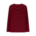thumbnail image 4 of successthop Plus Size Sweaters for Women Loose Bow Crewneck Tunic Tops Long Sleeve Pullover Knitwear Solid Clothes Red, 4 of 6