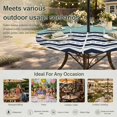 thumbnail image 6 of Round Outdoor Tablecloth with Umbrella Hole and Zipper, Black Chevron Tablecloth with Elastic Waterproof, Geometric Turquoise Wavy Striped White Patio Table Covers for 36" - 44" Picnic Pool Tables, 6 of 9