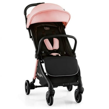 Canddidliike One-Hand Folding Portable Lightweight Baby Stroller with Aluminum Frame-Pink, Lightweight Stroller for Infant & Toddler