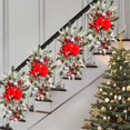 thumbnail image 2 of 2 guirnaldas navideñas con luces LED, guirnaldas navideñas preiluminadas con lazo rojo, guirnaldas de ramas de pino artificiales con piñas y bayas rojas, guirnalda navideña para interiores y exteriore, 2 of 5
