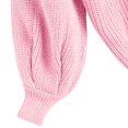 thumbnail image 5 of ZAFUL Women Casual Loose Badge Patched Oversized Pullover Sweater Pink One Size, 5 of 5