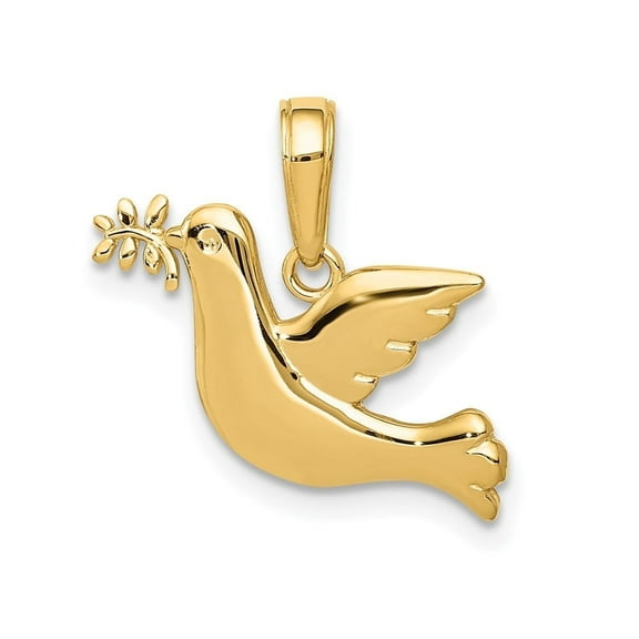 Auriga Fine Jewelry 14K Yellow Gold Polished Dove Charm for Women