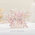 thumbnail image 2 of Flower Bride Wedding Hair Comb Crystal Leaf Bridal Headpieces Rhinestone Hair Pieces Pearl Bridesmaid Side Combs Hair Accessories for Women and Girls (pearl), 2 of 4