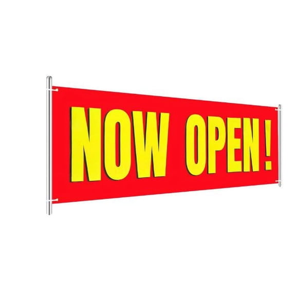 1 Set Large Outdoor Hanging Banner High Visibility Opening Sign for Shop with Rope Grand Opening Flag