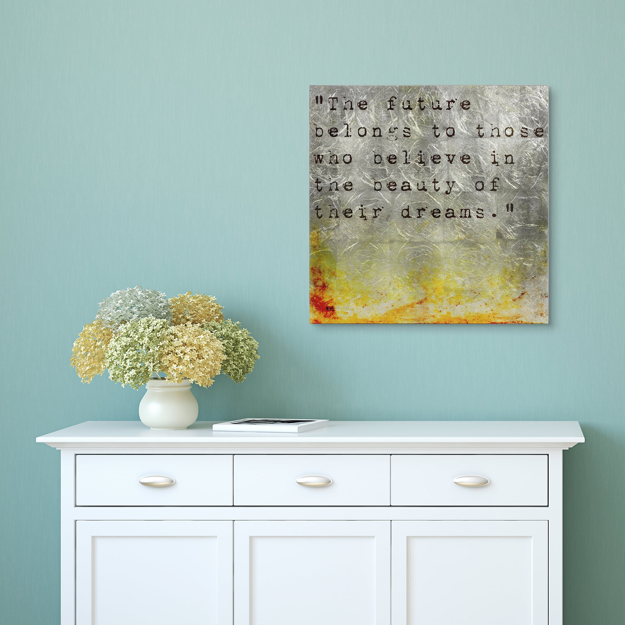Direct Future Reverse Printed Tempered Glass with Silver Leaf 24.00" x 24.00" Painting Art Prints, by Empire Art