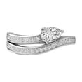 thumbnail image 2 of Araiya Fine Jewelry 10K White Gold Pear and Round-shape Lab Grown Diamond Wedding Band Ring (3/4 Cttw, D-F Color, VS1 Clarity) Size 7, 2 of 6