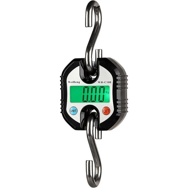 Portable LCD Digital Hanging Scale with Hook, 150kg Capacity, Black - Compatible with Electronic Scales