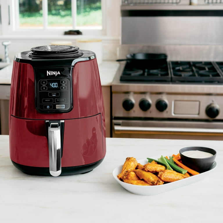 Ninja Air Fryer 4 Quart Basket Air Fryer Red Dishwasher Safe Parts Includes Crisper Plate