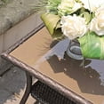 thumbnail image 5 of JOIVI Outdoor End Table Rattan Square Glass Top, Aluminum Frame, Espresso Brown, 5 of 7