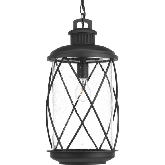 Progress P550029-031 Outdoor Lantern, 10"W, 1-Light, Black, Hanging Pendant
