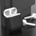 thumbnail image 5 of Airpods Case, AirPods Accessories Hybrid Protective Silicone Skin Rubber Gummy Shockproof Durable Case Charging Portable Cover Honeycomb BLACK Case Carabiner clip Anti-Lost for Apple Airpods 2 & 1, 5 of 6